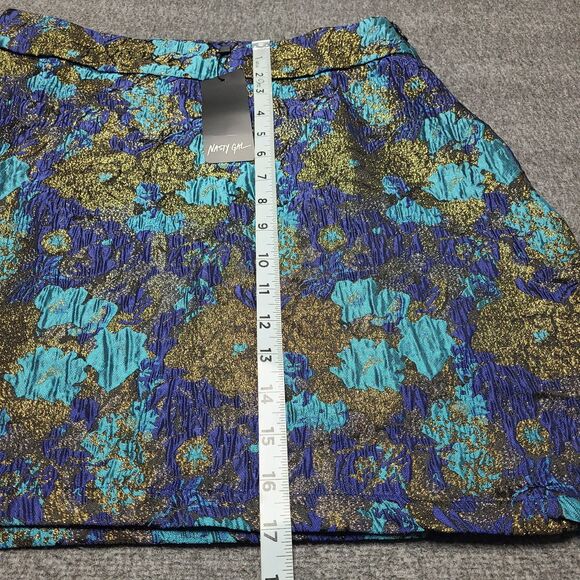 Nasty Gal Womens Skirt 8 Metallic Bracade Multicolor Boho Festival Glitter Party - Picture 2 of 9